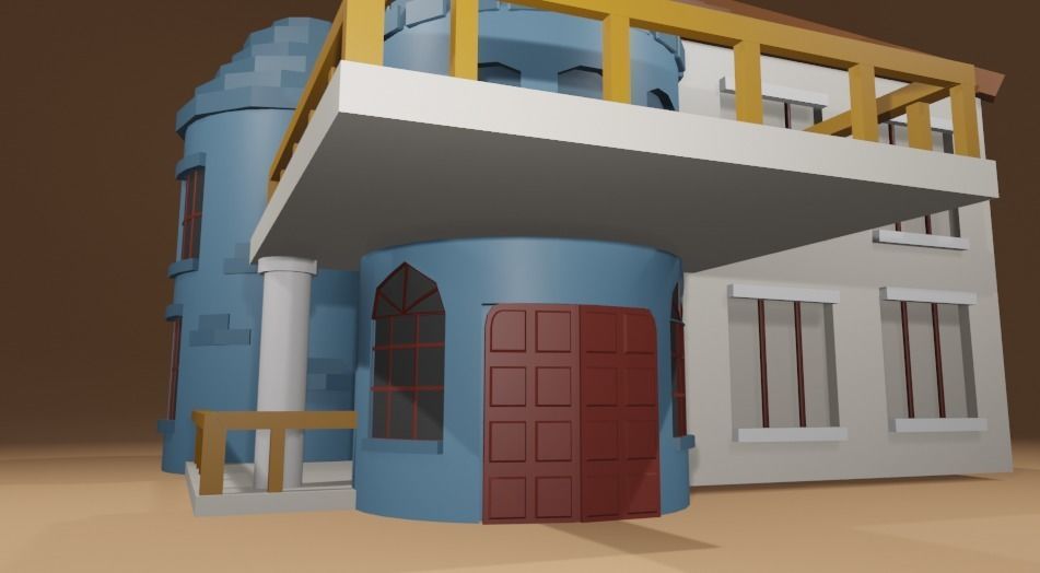 house 3d Free low-poly 3D model_3