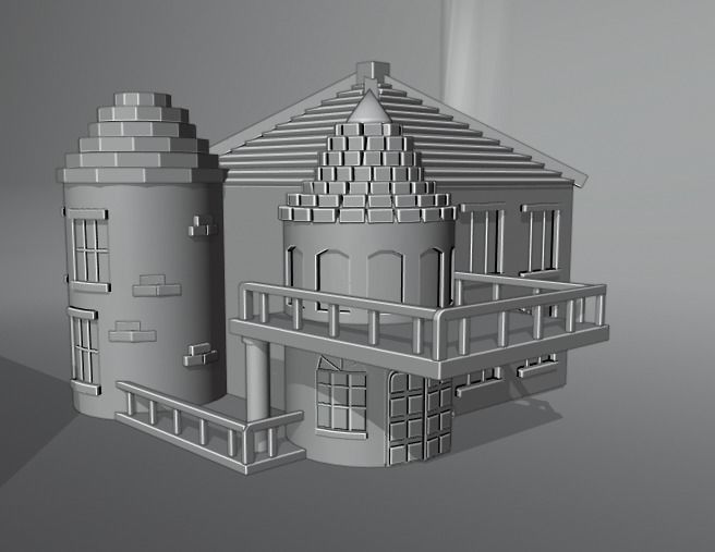 house 3d Free low-poly 3D model_4