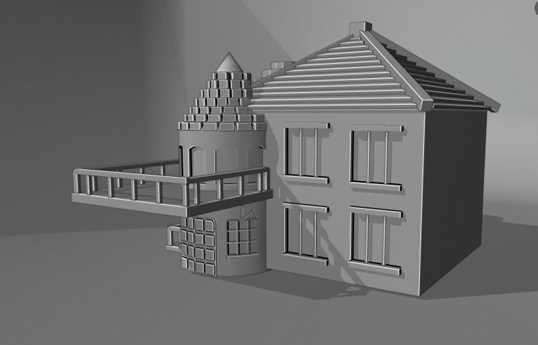 house 3d Free low-poly 3D model_6