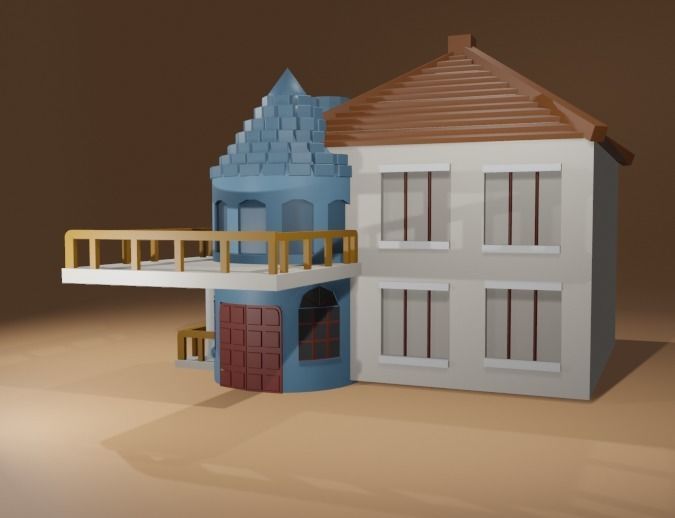 house 3d Free low-poly 3D model_2