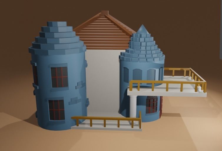 house 3d Free low-poly 3D model_1
