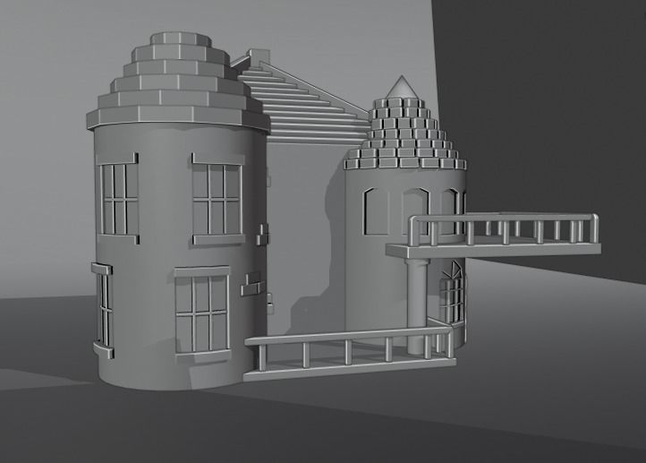 house 3d Free low-poly 3D model_5