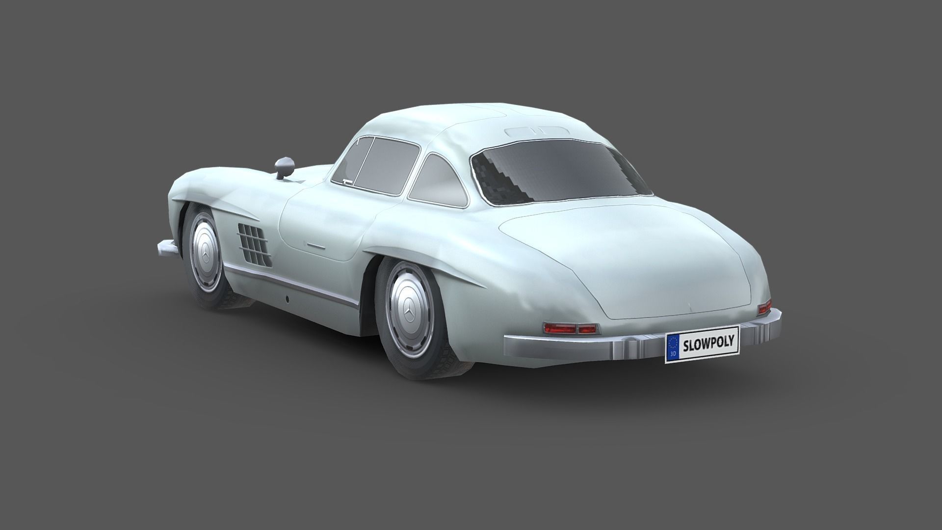 Mercedes Benz 300SL Gullwing Low-poly 3D model_1