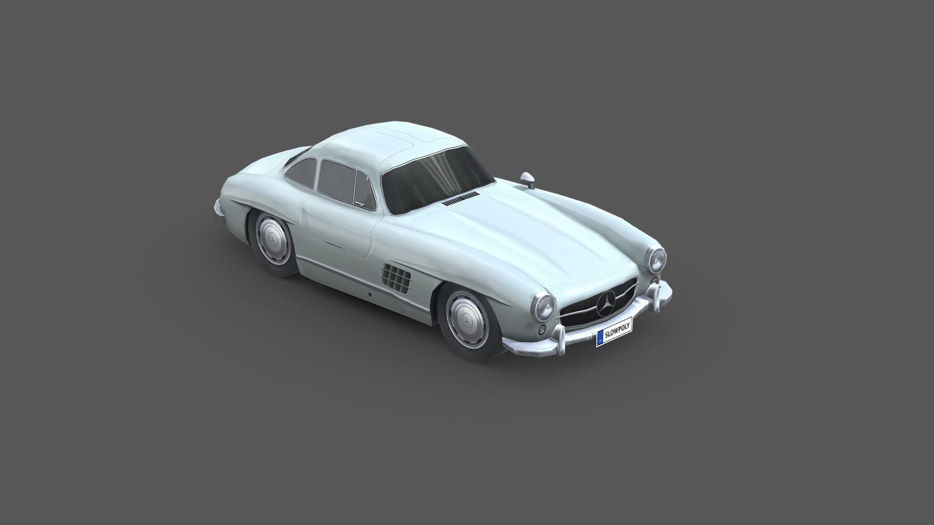 Mercedes Benz 300SL Gullwing Low-poly 3D model_3