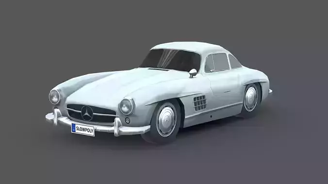 Mercedes Benz 300SL Gullwing Low-poly 3D model