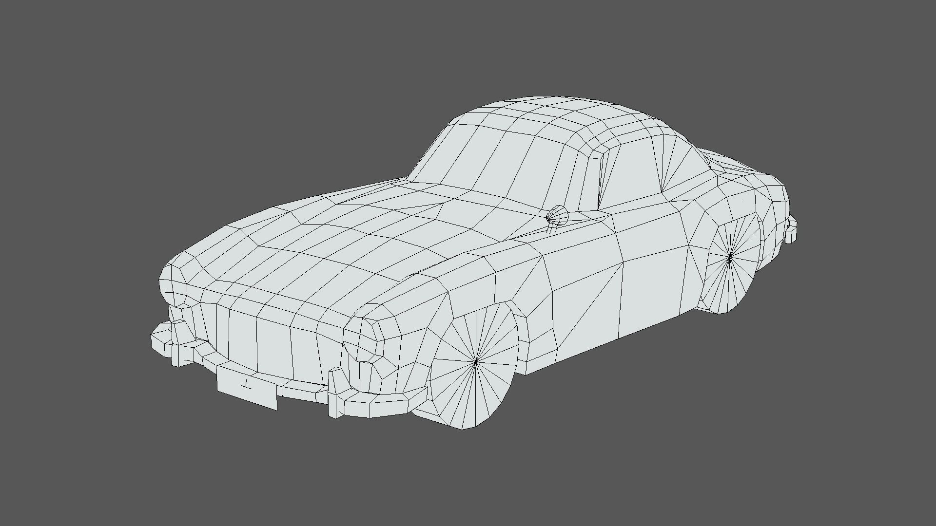 Mercedes Benz 300SL Gullwing Low-poly 3D model_4
