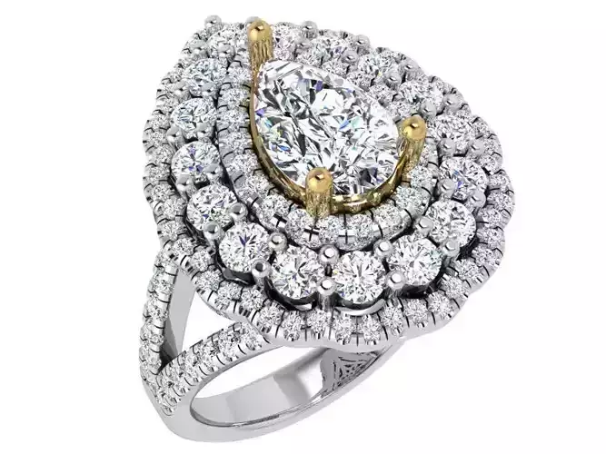 Pear Halo Luxury Ring 4689