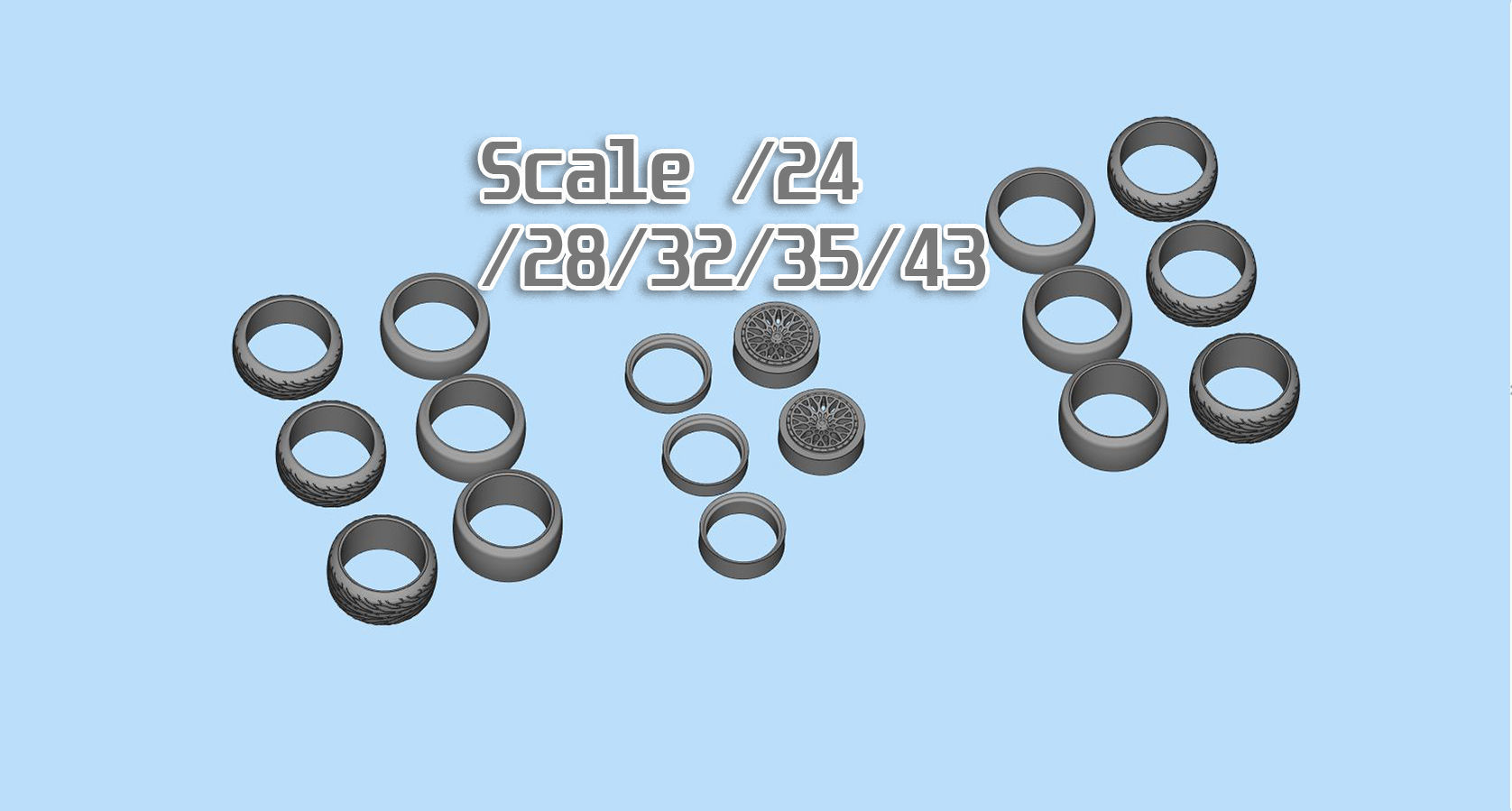 artRims and tires for diecast and scale models 3D print model_4