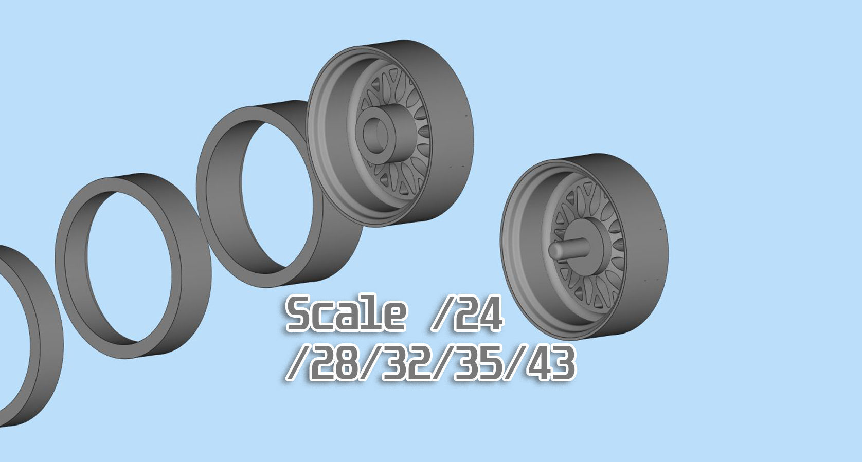 artRims and tires for diecast and scale models 3D print model_5