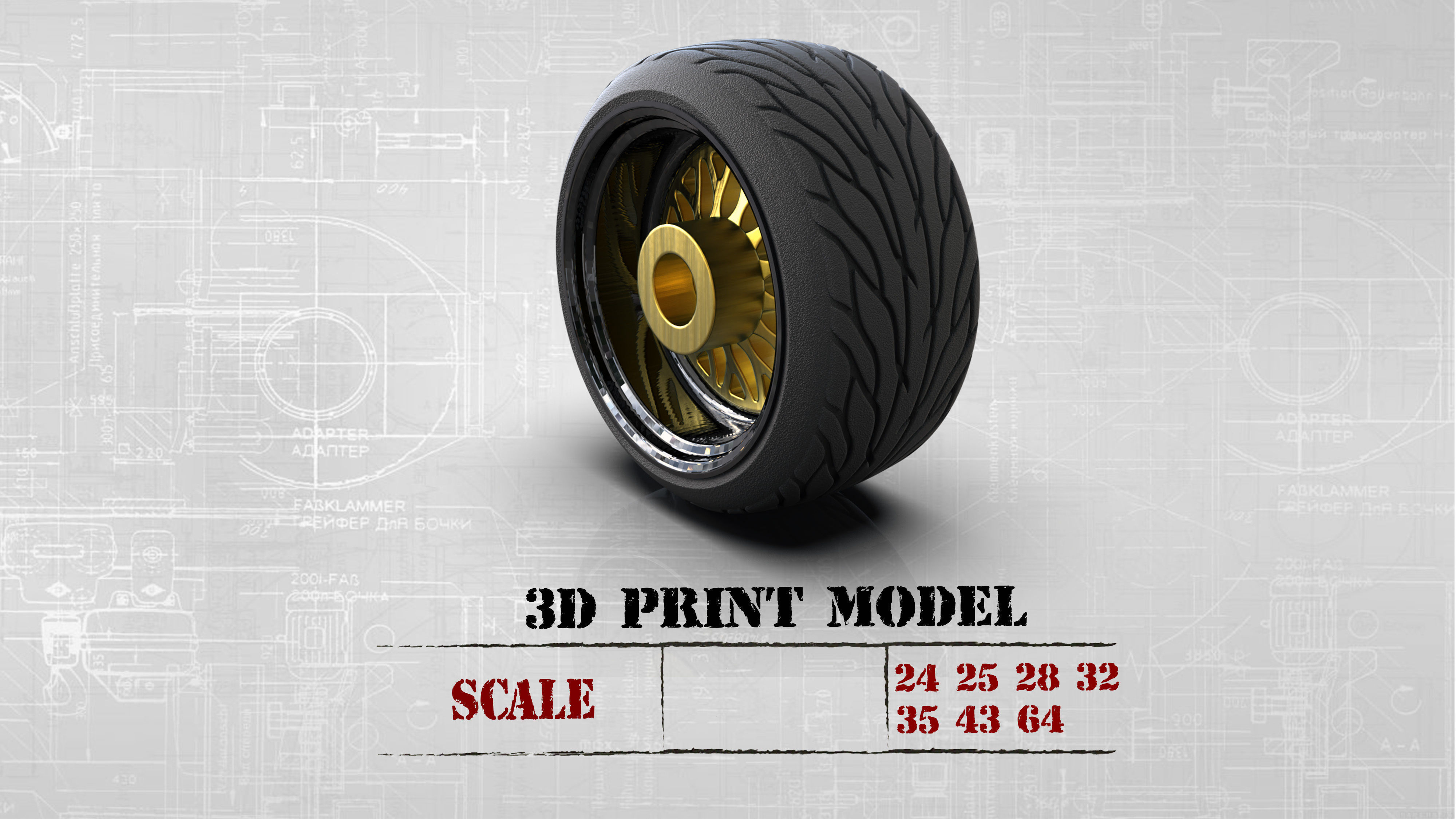 artRims and tires for diecast and scale models 3D print model_2