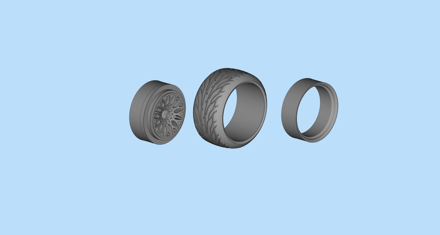 artRims and tires for diecast and scale models 3D print model_12