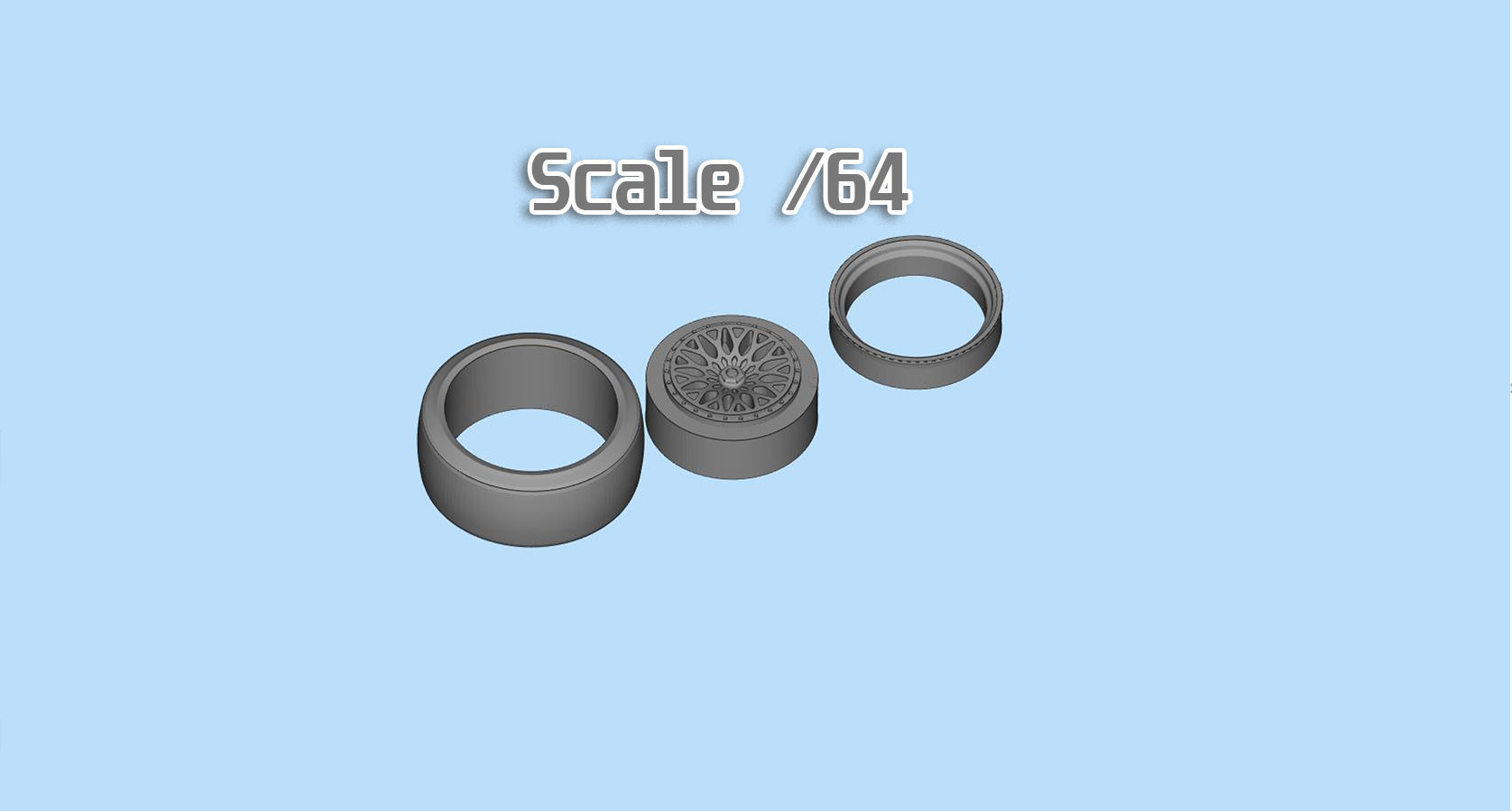artRims and tires for diecast and scale models 3D print model_6