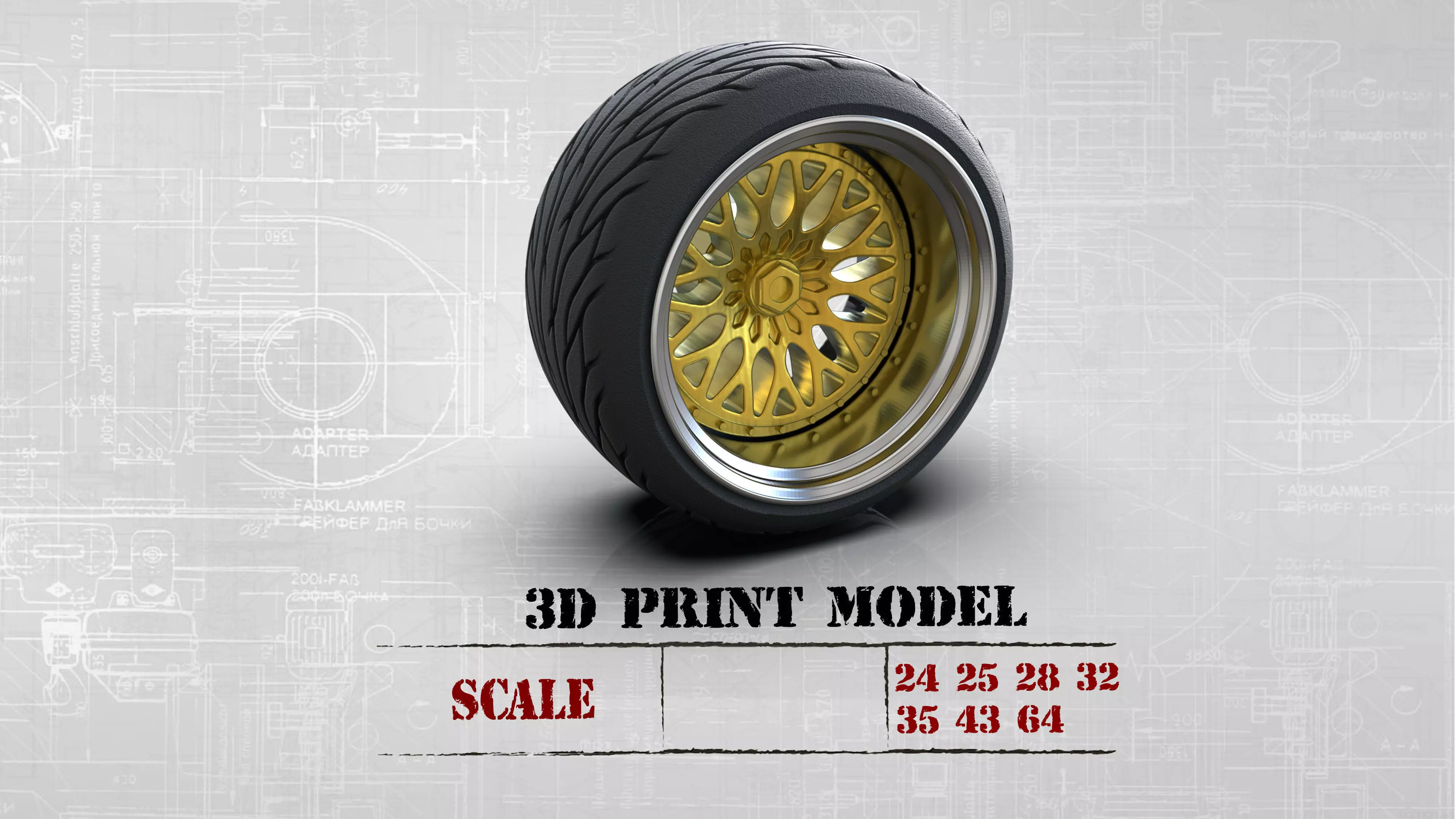artRims and tires for diecast and scale models 3D print model_0