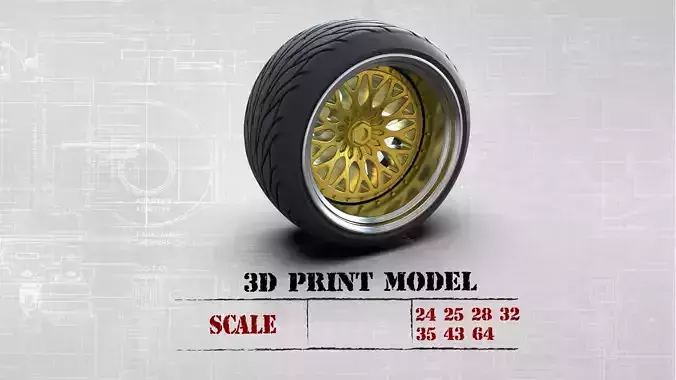artRims and tires for diecast and scale models 3D print model