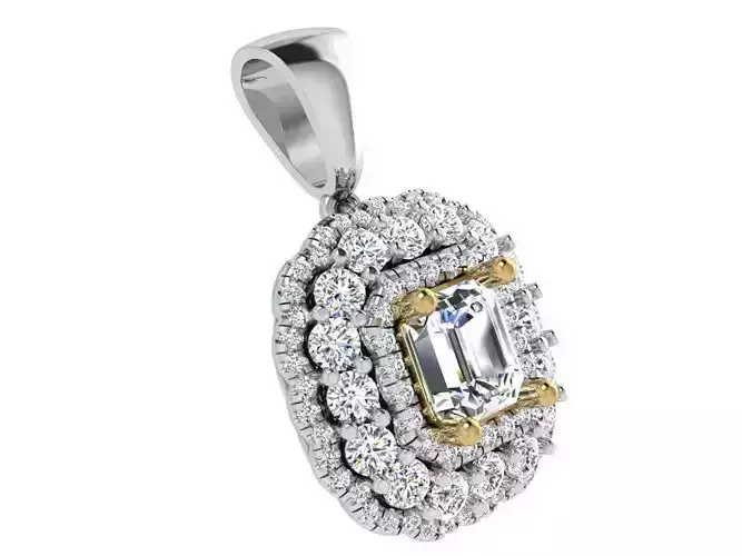 Emerald Halo Pendant 4690