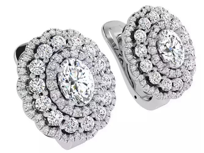 Oval Halo Clip On Earring 4693