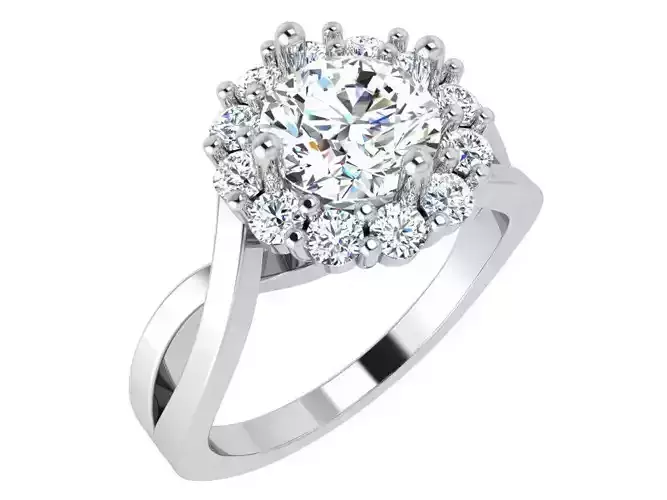 Round Halo Twisted Ring 4695