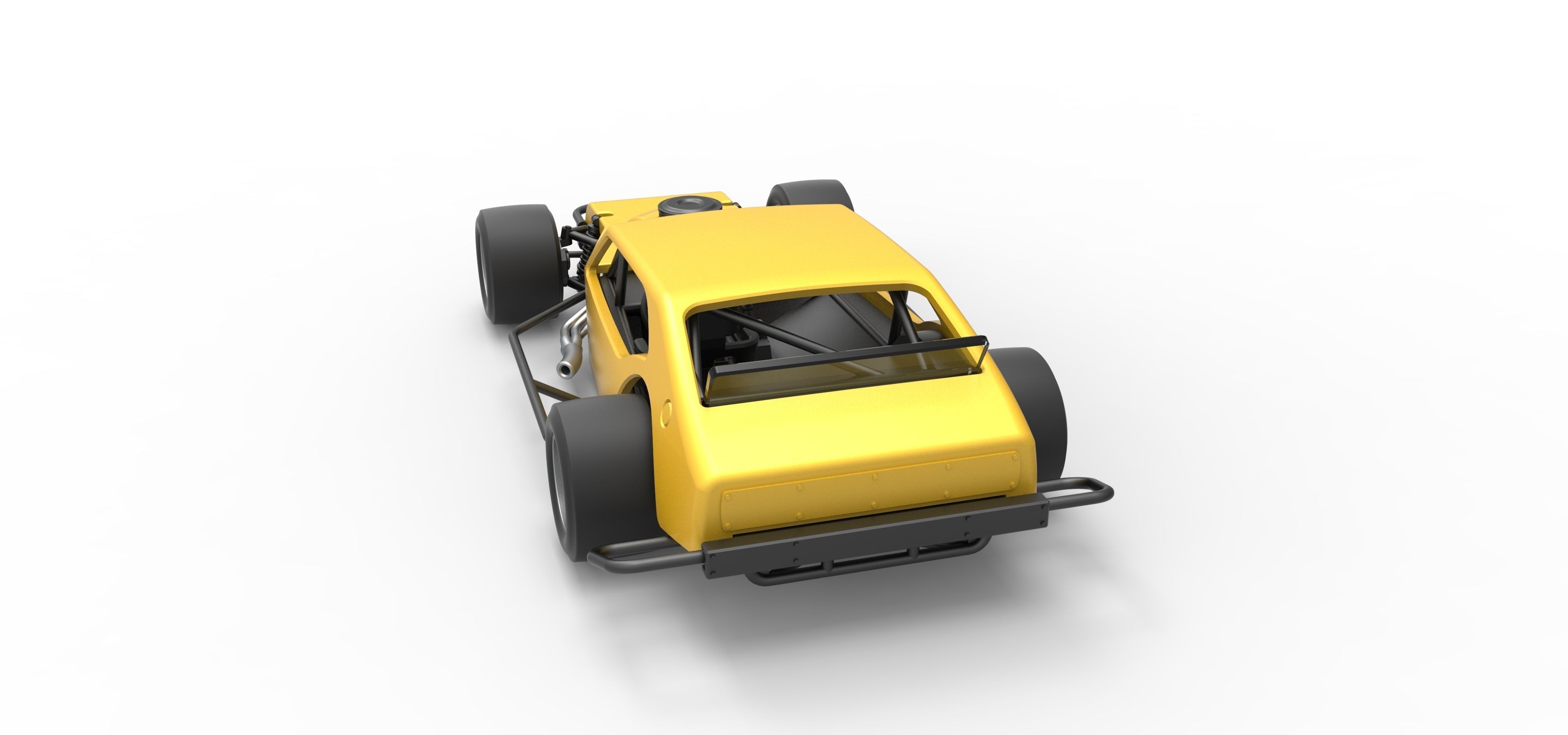 Vintage Asphalt Modified stock car V2 Scale 1 to 25 3D print model_15