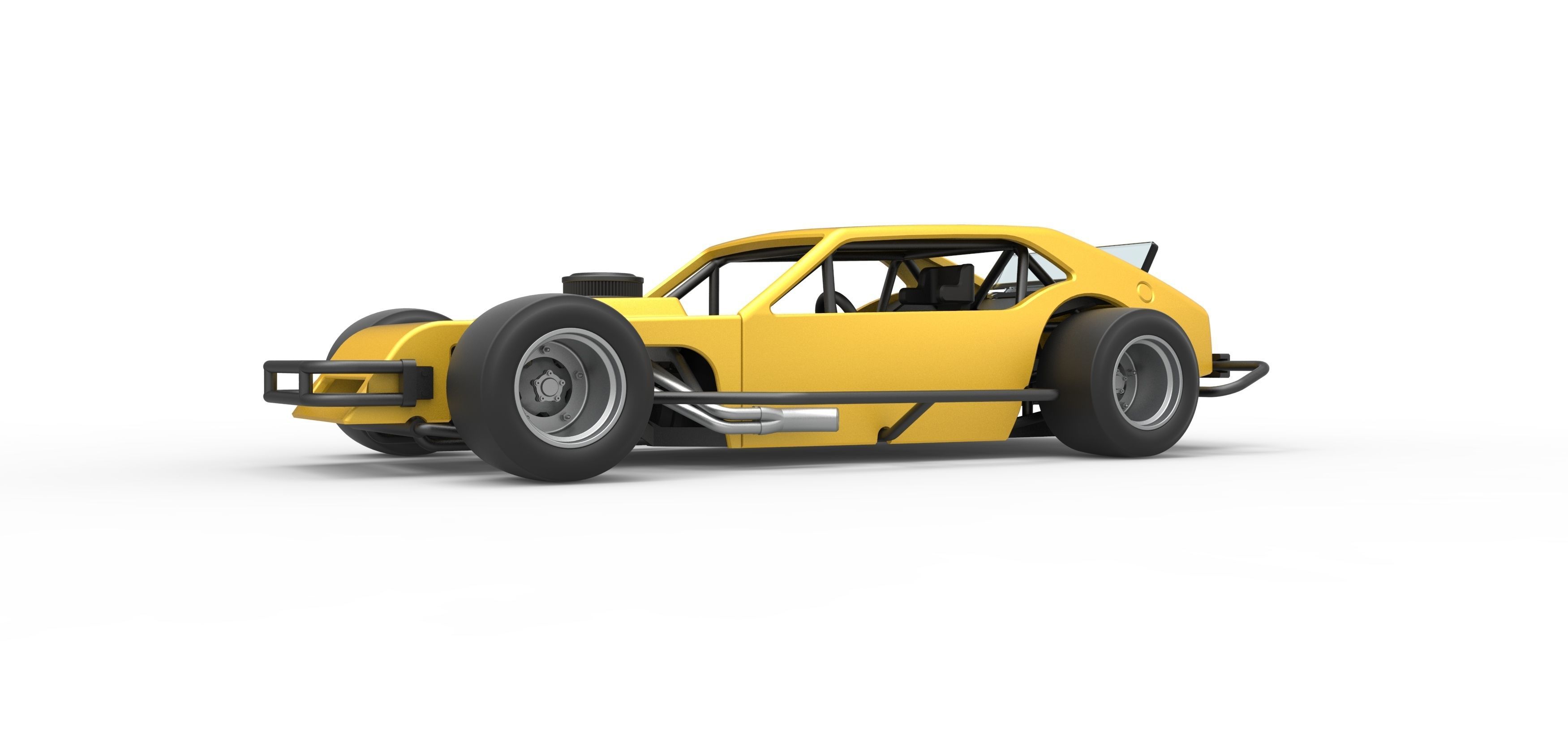 Vintage Asphalt Modified stock car V2 Scale 1 to 25 3D print model_2