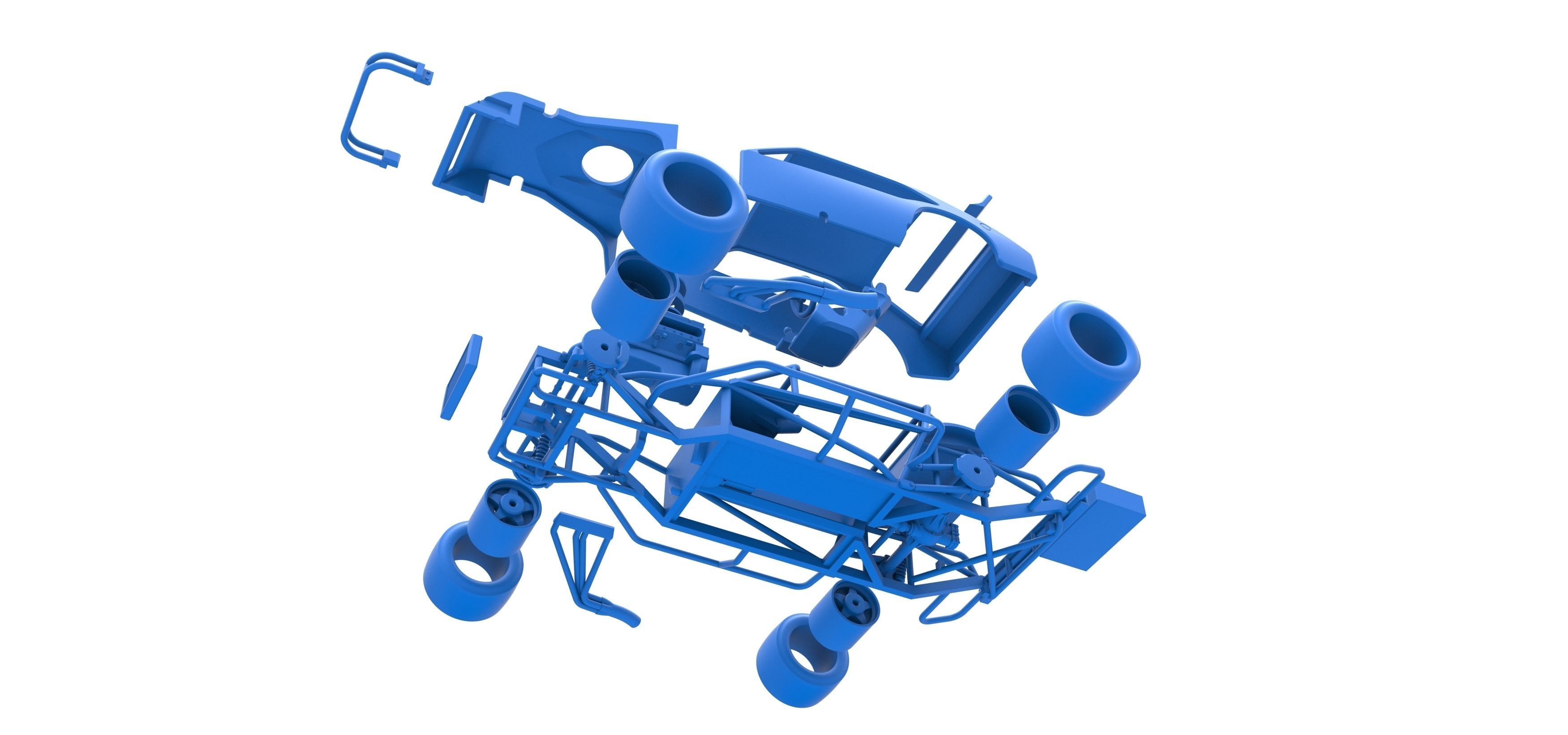 Vintage Asphalt Modified stock car V2 Scale 1 to 25 3D print model_36