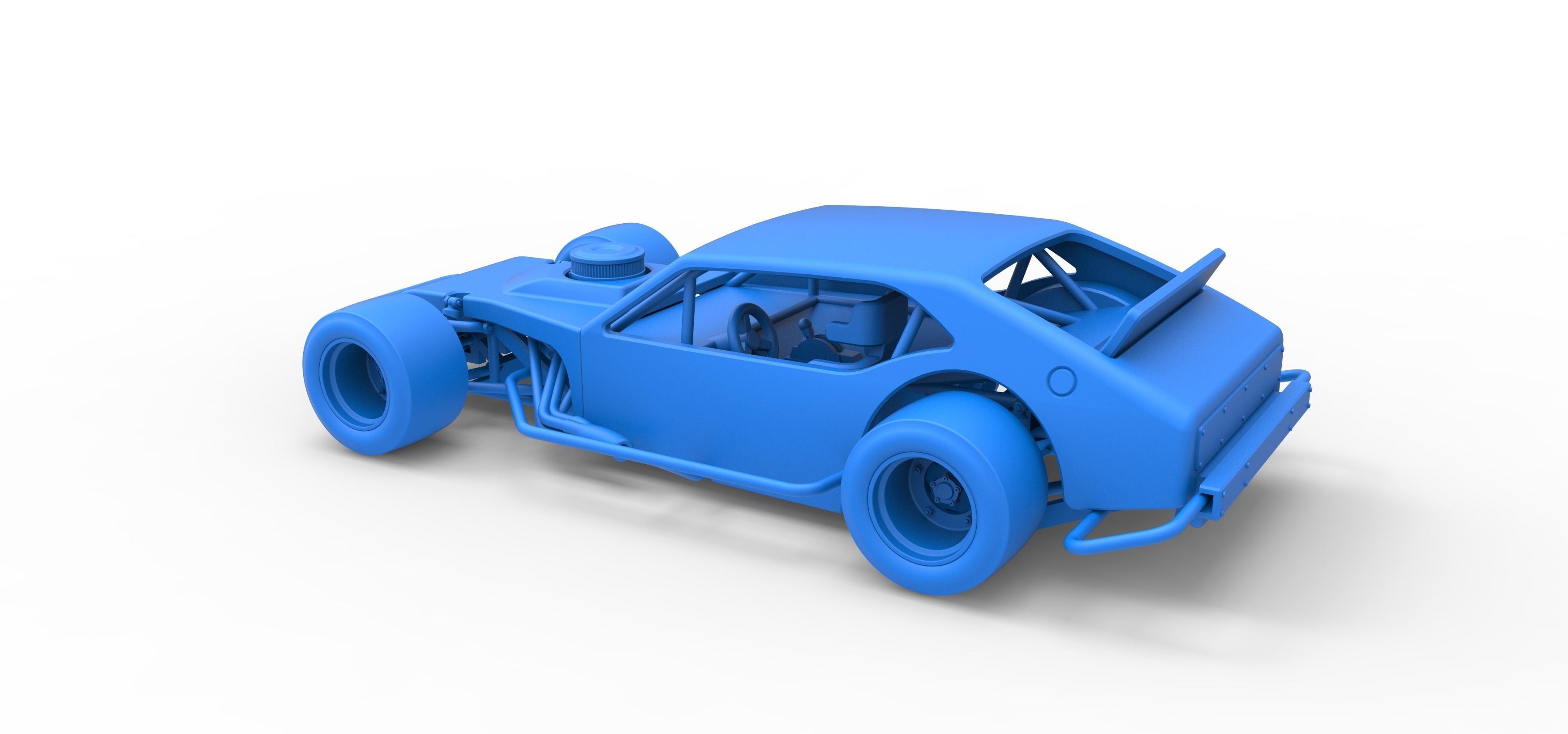 Vintage Asphalt Modified stock car V2 Scale 1 to 25 3D print model_29