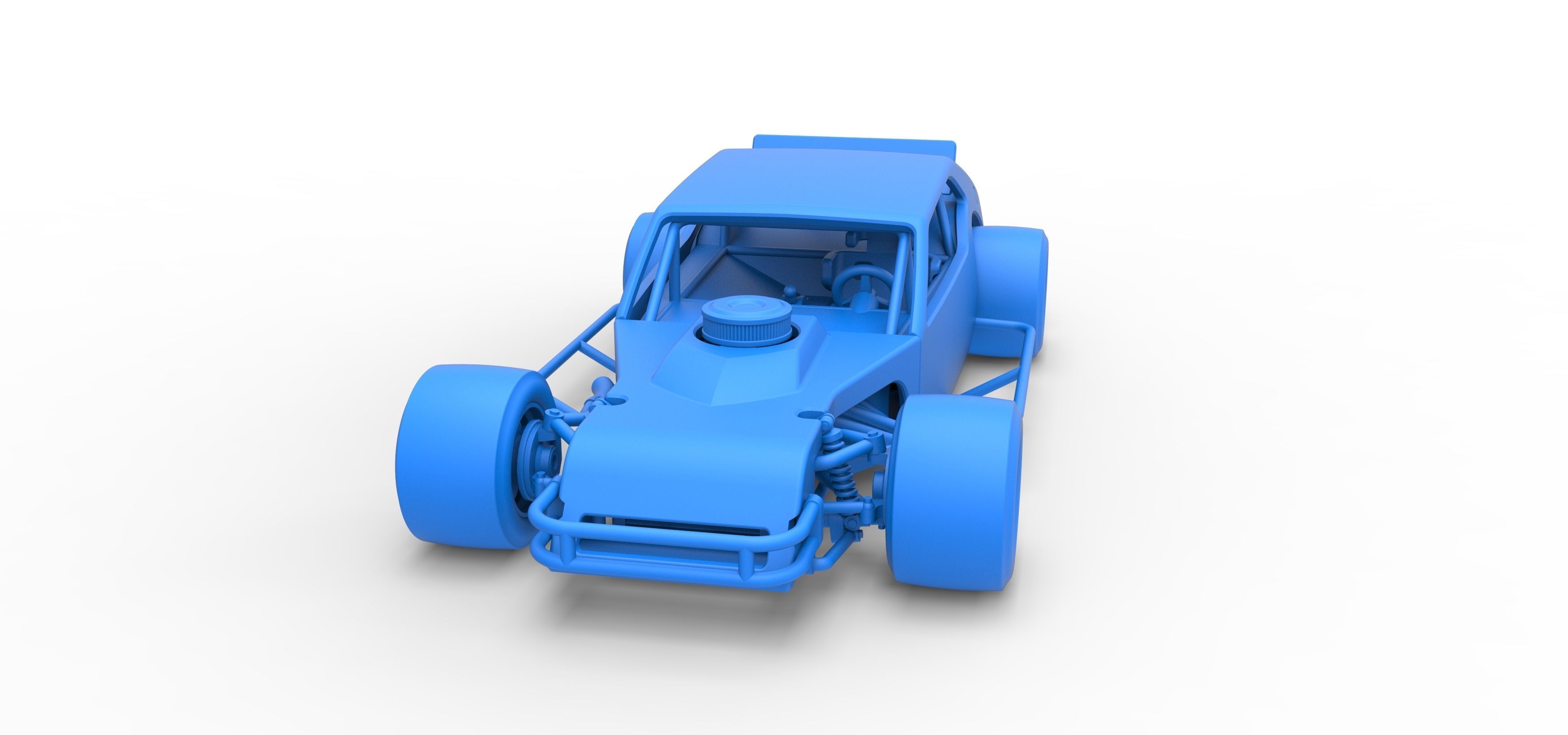 Vintage Asphalt Modified stock car V2 Scale 1 to 25 3D print model_22