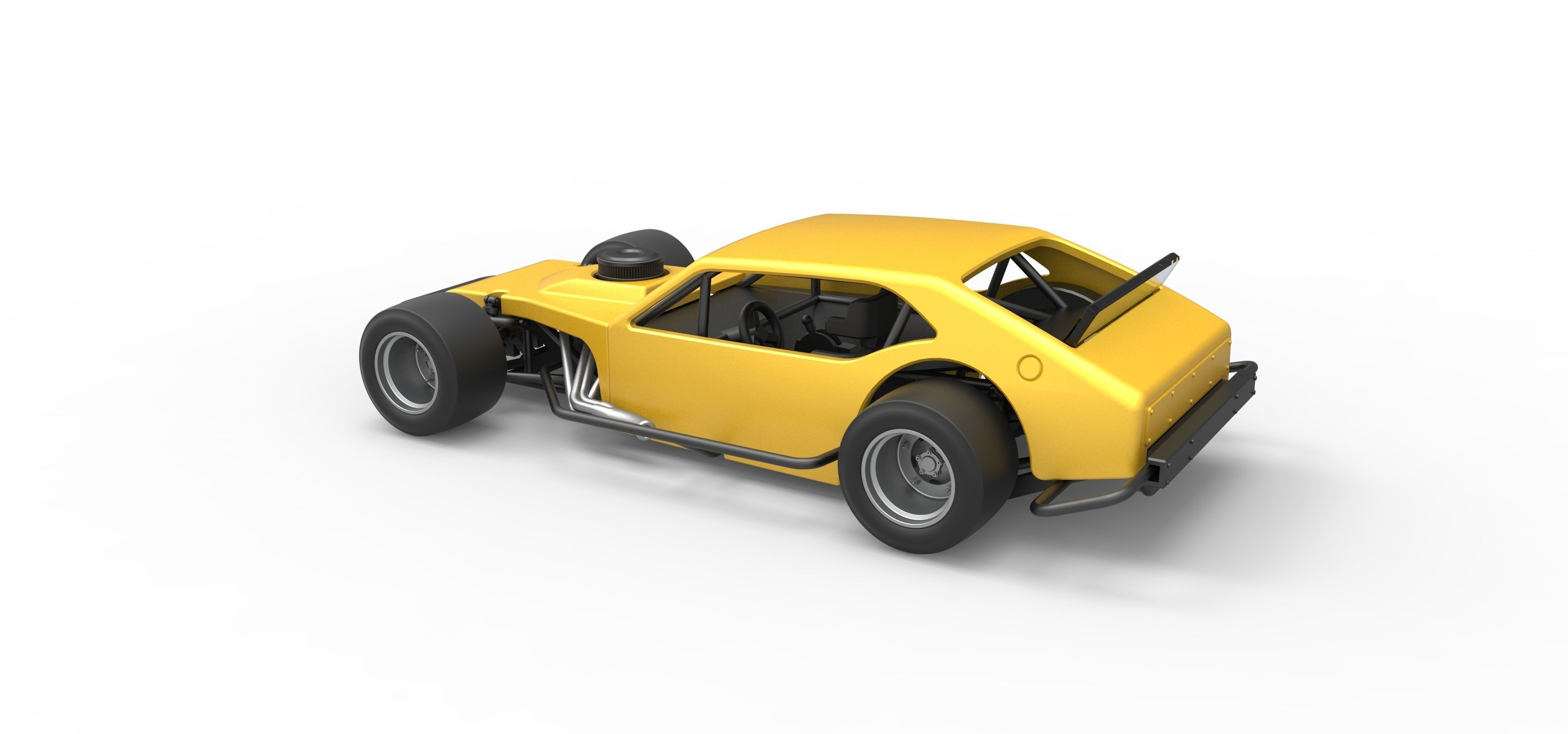 Vintage Asphalt Modified stock car V2 Scale 1 to 25 3D print model_12