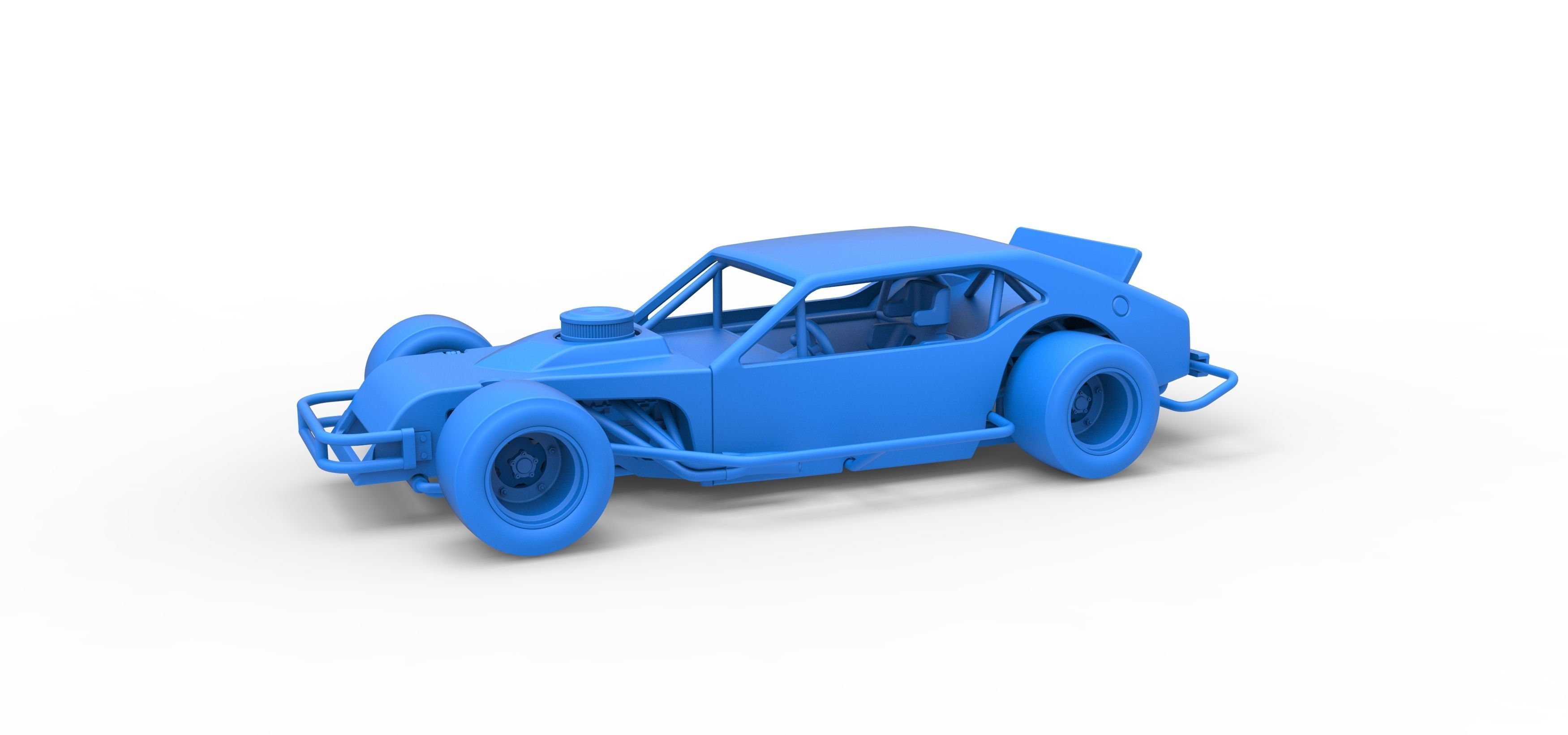Vintage Asphalt Modified stock car V2 Scale 1 to 25 3D print model_18