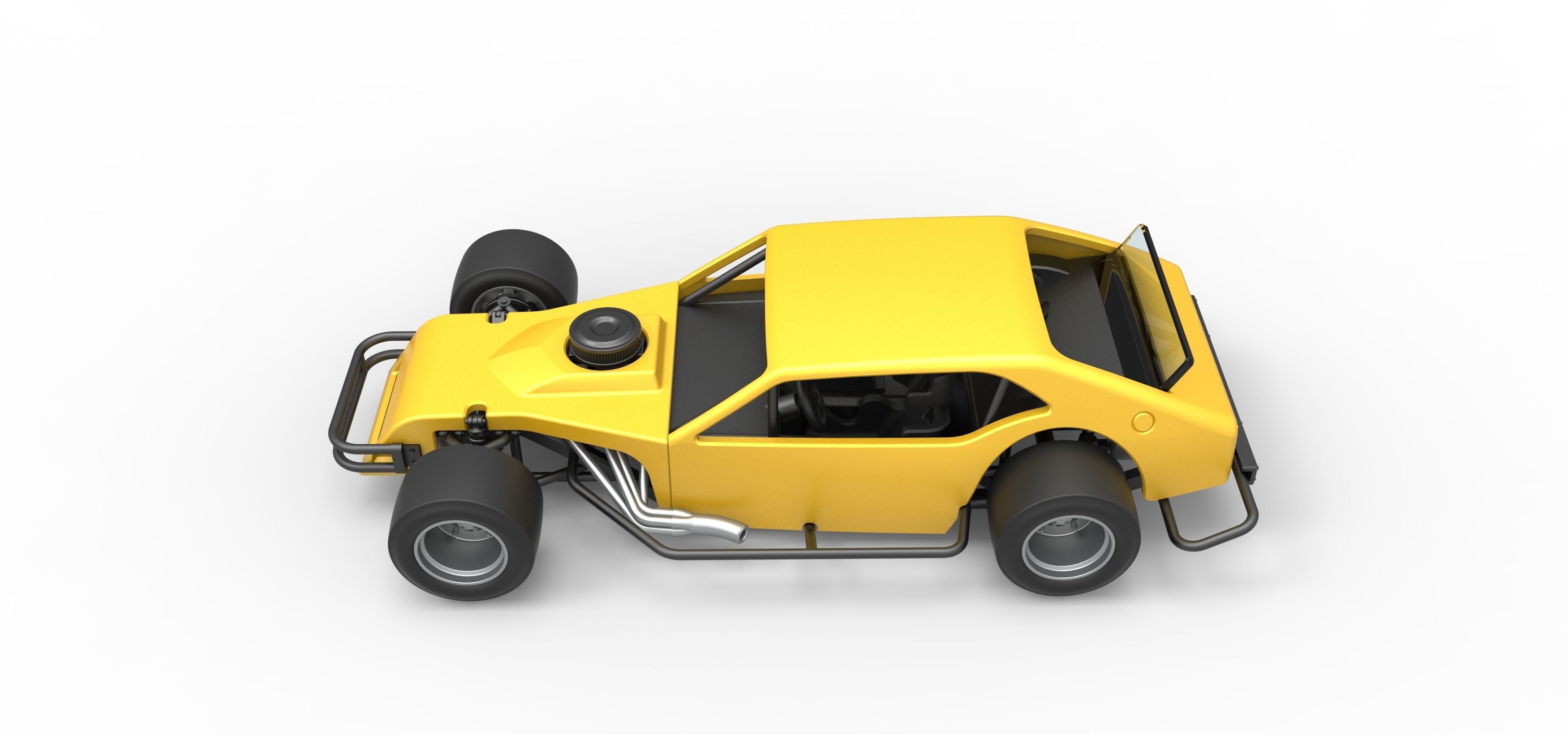 Vintage Asphalt Modified stock car V2 Scale 1 to 25 3D print model_10