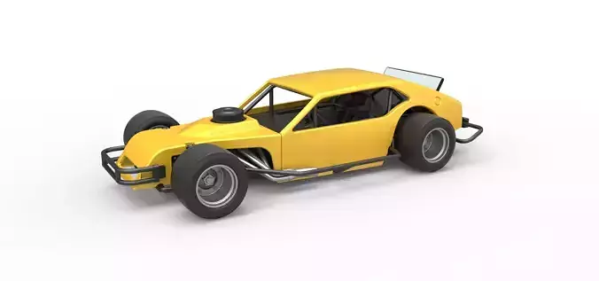 Vintage Asphalt Modified stock car V2 Scale 1 to 25 3D print model