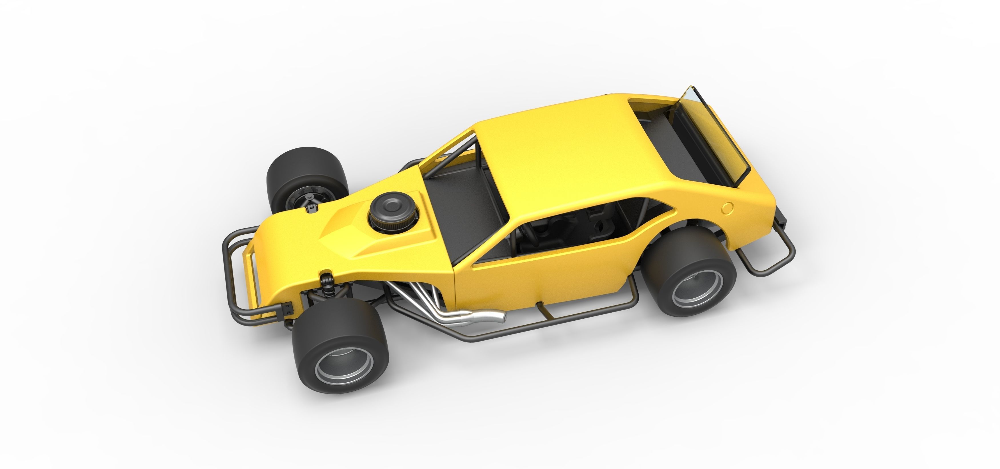 Vintage Asphalt Modified stock car V2 Scale 1 to 25 3D print model_4