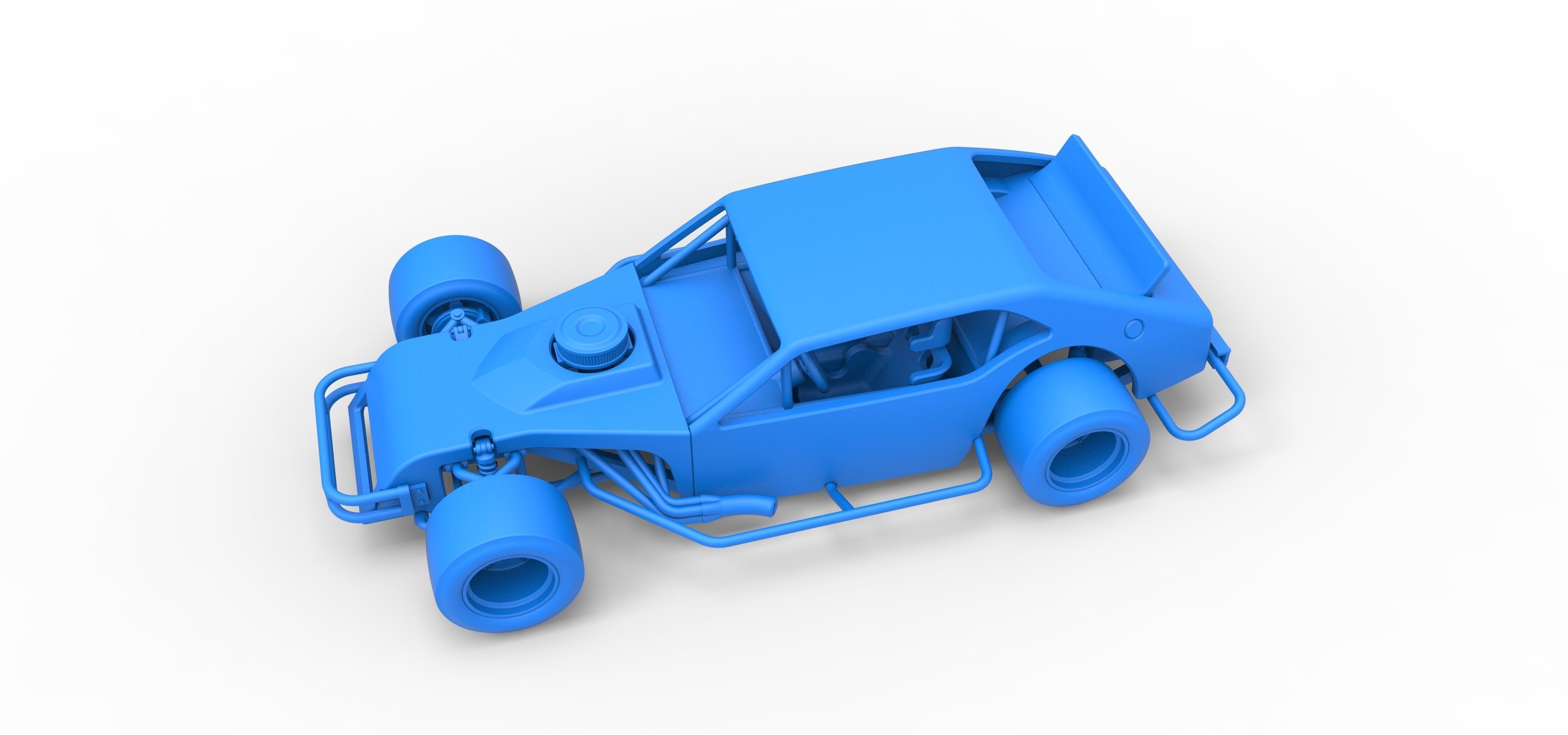 Vintage Asphalt Modified stock car V2 Scale 1 to 25 3D print model_21