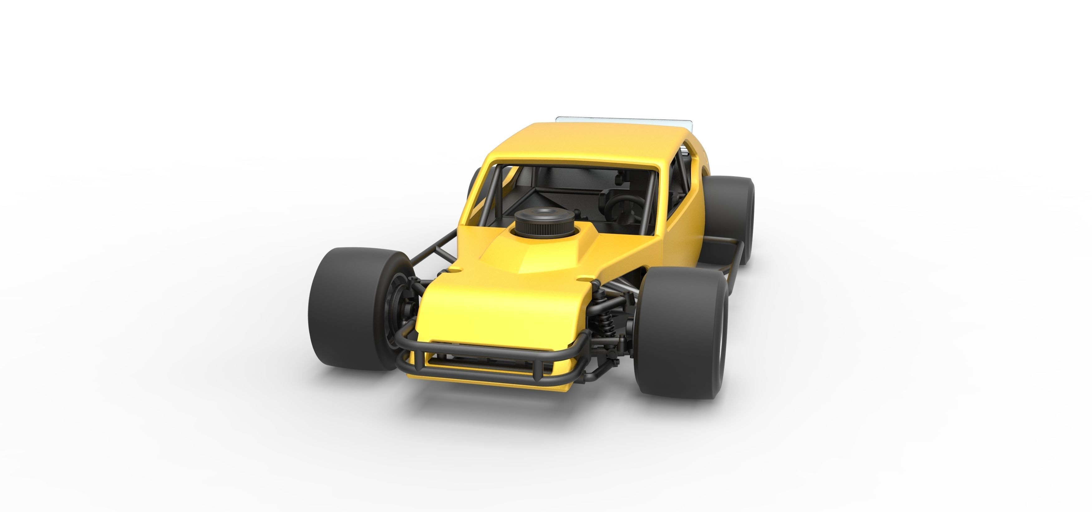 Vintage Asphalt Modified stock car V2 Scale 1 to 25 3D print model_5