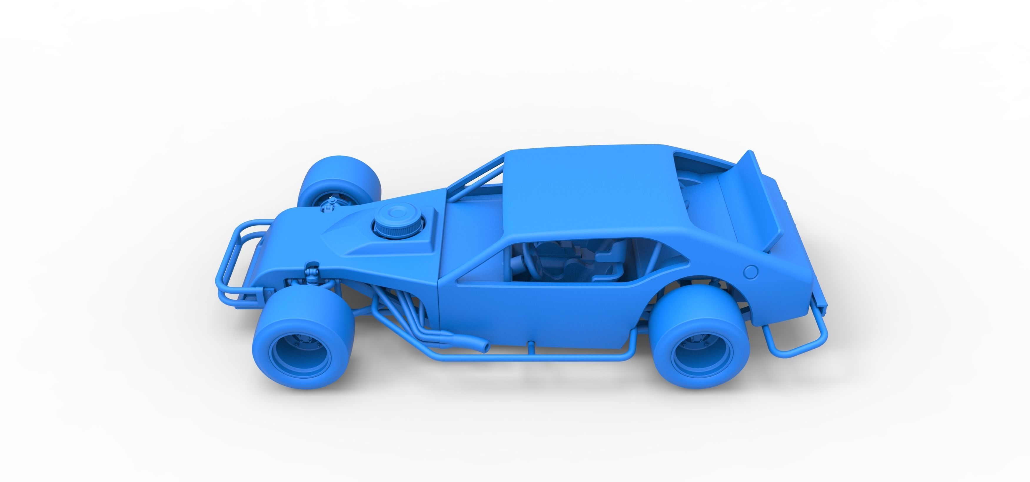 Vintage Asphalt Modified stock car V2 Scale 1 to 25 3D print model_27