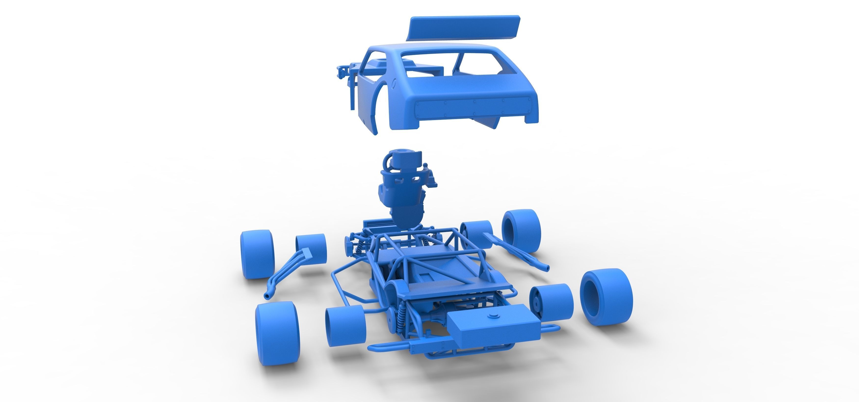 Vintage Asphalt Modified stock car V2 Scale 1 to 25 3D print model_42