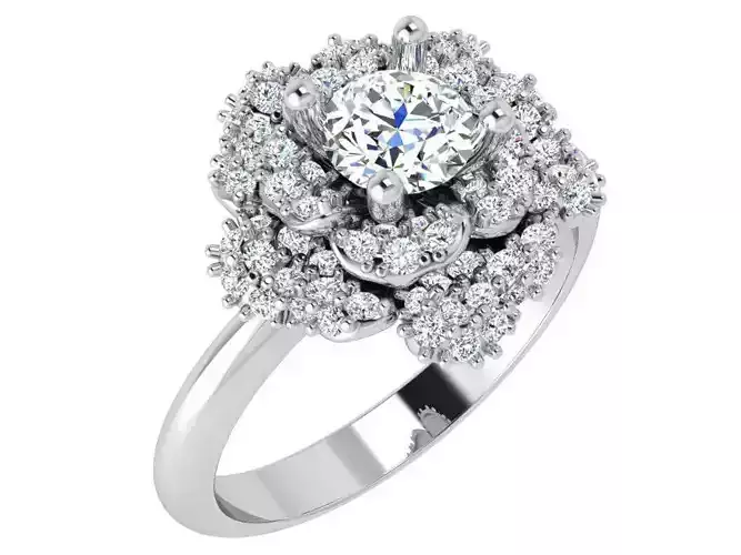 Round Diamond Flower Ring 4699