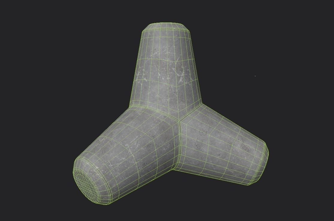Tetrapod M01 Low-poly 3D model_1