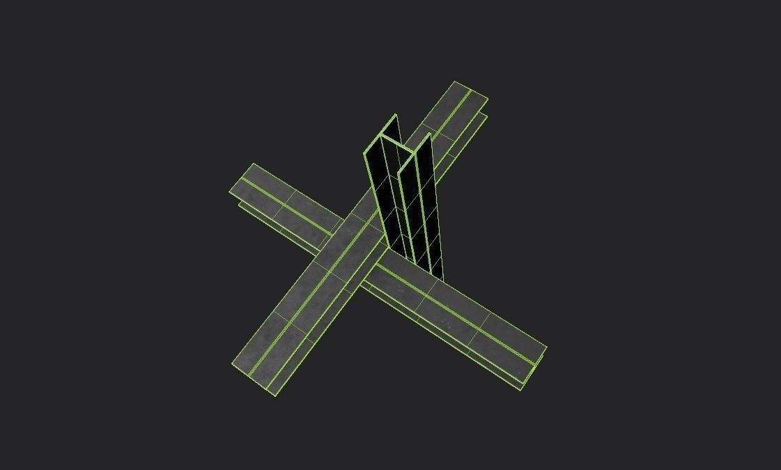 Hedgehog Anti-Tank M01 Low-poly 3D model_1