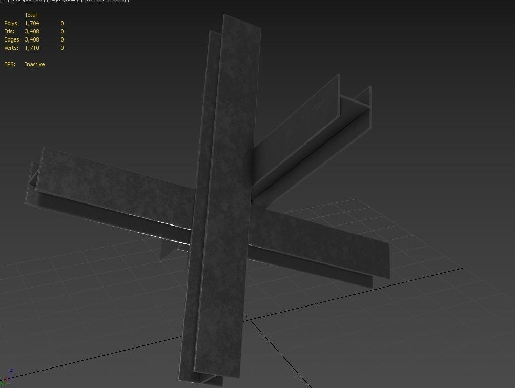 Hedgehog Anti-Tank M01 Low-poly 3D model_7