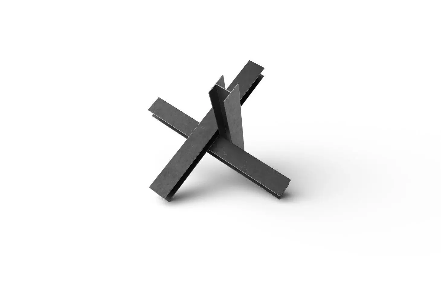 Hedgehog Anti-Tank M01 Low-poly 3D model_0