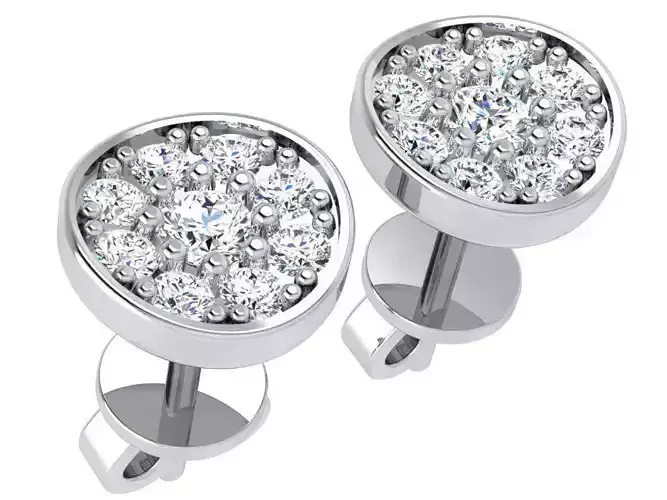 Circle Diamond Stud Earring 4705