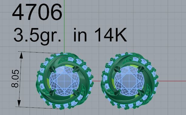 Round Stud Earring 4706 3D print model_4