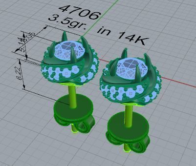 Round Stud Earring 4706 3D print model_7