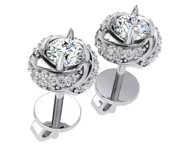 Round Stud Earring 4706