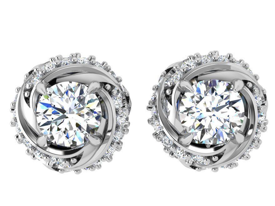 Round Stud Earring 4706 3D print model_2