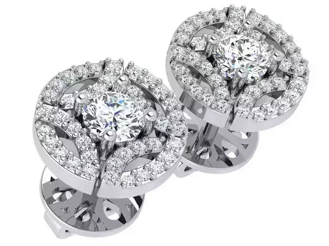 Circle Diamond Stud Earring 4708