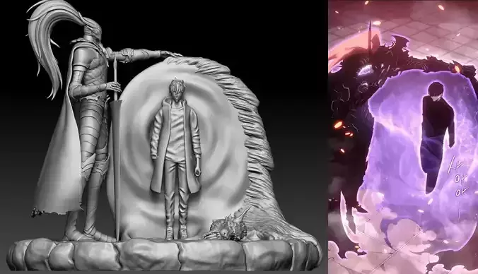 Sung Jin Woo and Igris SOLO LEVELING