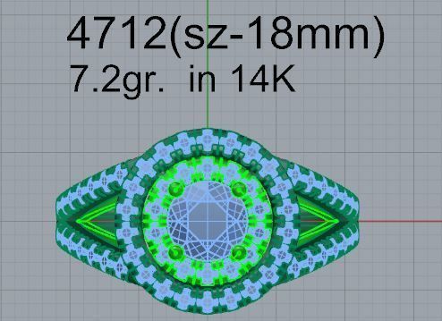 Round Double Halo Split Shank 4712 3D print model_4