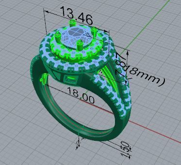 Round Double Halo Split Shank 4712 3D print model_7