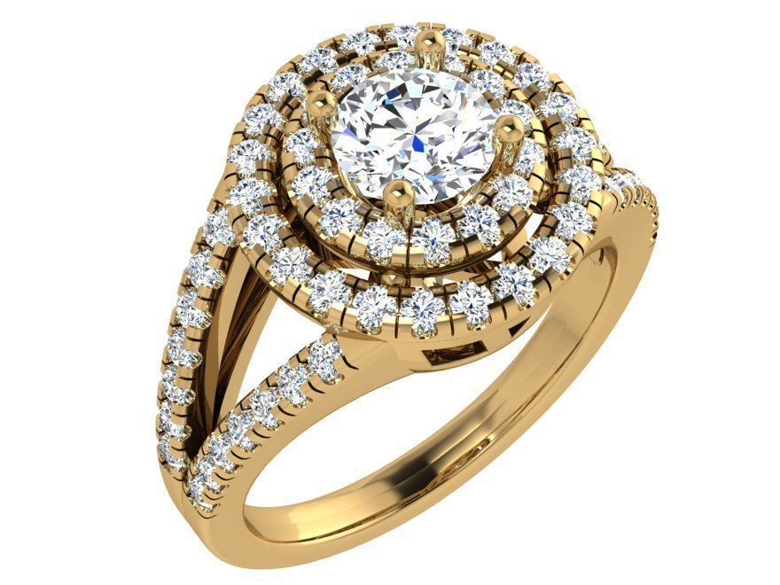 Round Double Halo Split Shank 4712 3D print model_1